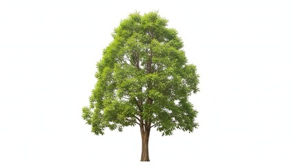 Obraz premium A tall, lush green tree standing in full glory against a white background