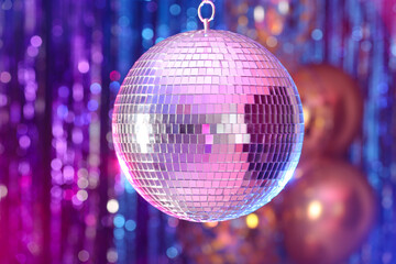 Disco ball hanging on prom night, closeup © Pixel-Shot