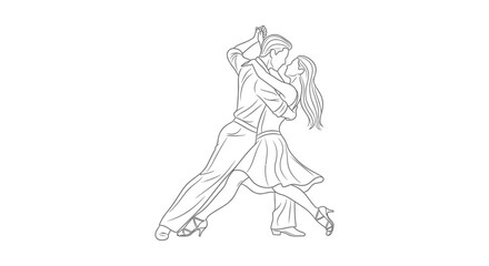Obraz premium a graceful dance couple illustration showcasing elegant movement and passionate connection perfect for conveying romance rhythm and partnership.