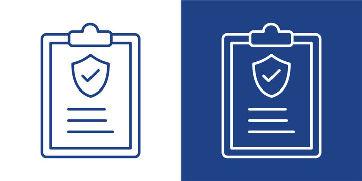 Policy Blue And White Icon Style Collection