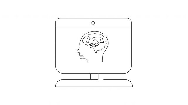 Brainstorming on Screen - A Single Line Art Concept.