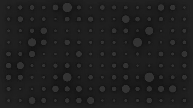 Abstract black minimal dot pattern animation. Audio speaker mesh or perforated metal texture loop.