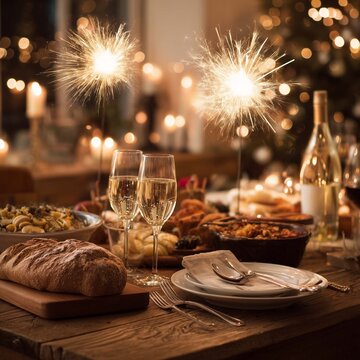 christmas dinner table setting