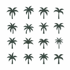 Fototapeta premium Palm tree icon vector set isolated on white background