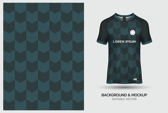 Dark Teal Chevron Arrow Stripe Soccer Jersey Pattern