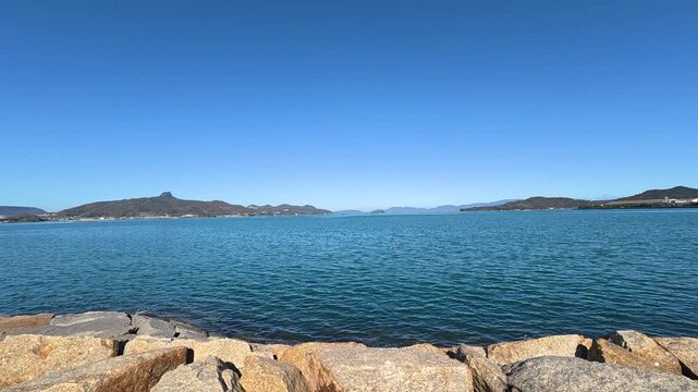 The Seto Inland Sea north of the Sanuki City Hall in Sanuki City, Kagawa Prefecture, Japan