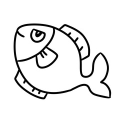 line drawing cartoon fish
