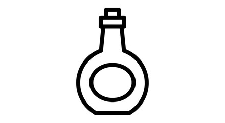 Obraz premium Simple Line Drawing of Glass Bottle.