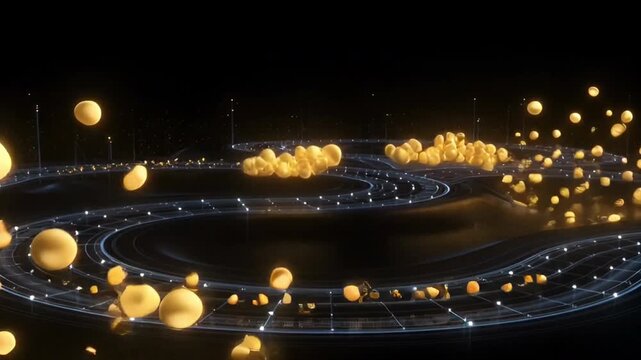 Golden Orbs magentic ai automation abstract