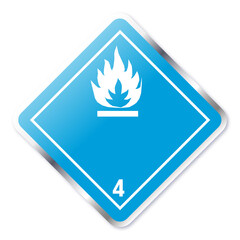 UN Class 4.3 Dangerous When Wet Transport Hazard Label Icon