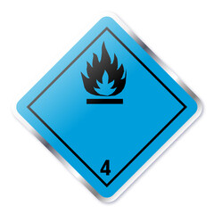 UN Class 4.3 Dangerous When Wet Transport Hazard Label Icon