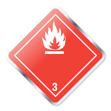 UN Class 3 Flammable Liquid Transport Hazard Label Icon