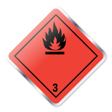 UN Class 3 Flammable Liquid Transport Hazard Label Icon
