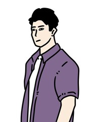 illustration of a young man in casual style