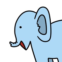 cartoon elephant on a white background