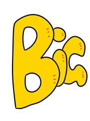 illustration of cartoon text big