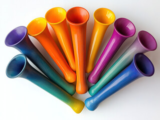 Perfectly Arranged Purim Noisemakers in a Symmetrical Pattern