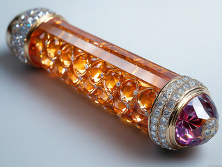Intricate Detail of a Diamond-Studded Mezuzah in a Macro Shot