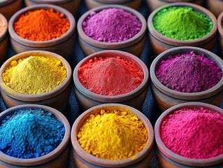 A Close-Up Shot of Holi Powder Particles in Rich, Vibrant Colors