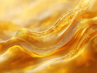 A Magical Golden Honey River with Intricate Jewish Symbols