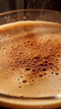 Coffee crema foam macro texture background