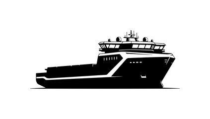 Obraz premium Modern Passenger Ferry Ship Vector Illustration