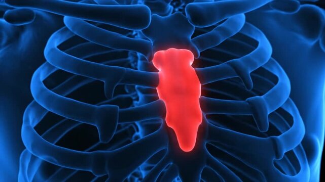 3D Render of Human Ribcage Anatomy.