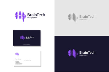 Fototapeta premium Brain Tech Frequency Logo
