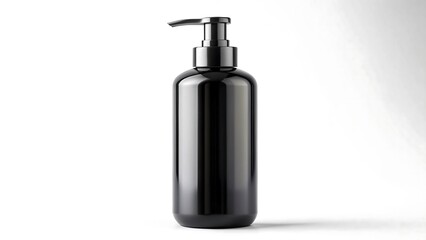 Obraz premium black pump bottle mockup versatile cosmetic skincare product isolated on top background
