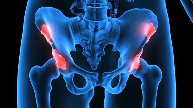 Hip Joint Pain Medical Illustration.