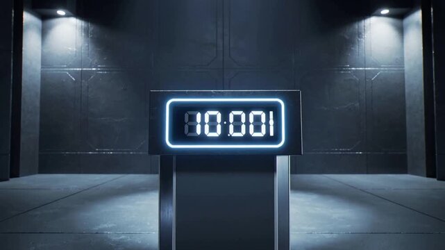 Countdown Timer on Modern Digital Display.