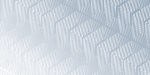 Fototapeta premium Abstract gray background with white dynamic wavy hexagon texture. modern eps 10.