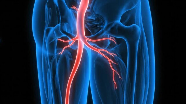 Human body vascular system anatomy.