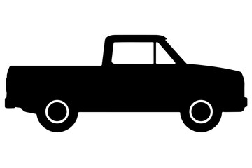 Naklejka premium Black Pickup silhouette truck vector