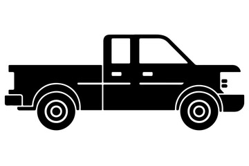 Fototapeta premium Black Pickup silhouette truck vector