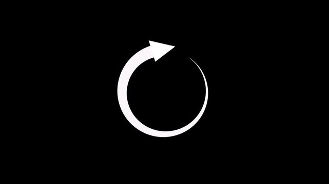 2 hours icon animation, circular arrow with 2 hours text animation motion graphic.