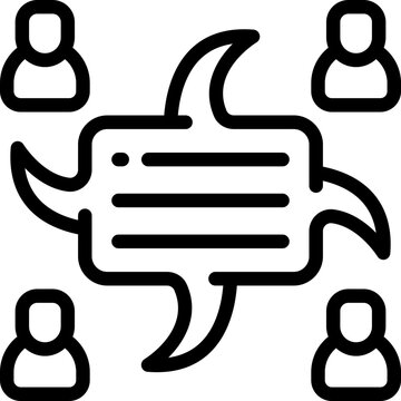 Meeting line icon. Clean and minimalist vector icon for websites, mobile apps, presentations, and logos. Fully scalable and customizable for any project.