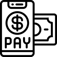 payment line icon. Clean and minimalist vector icon for websites, mobile apps, presentations, and logos. Fully scalable and customizable for any project.