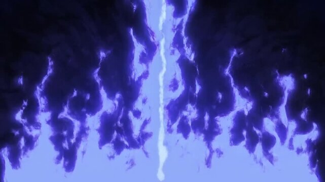 Electricity flashes through dark clouds, illuminating a powerful lightning storm from below with dramatic effect