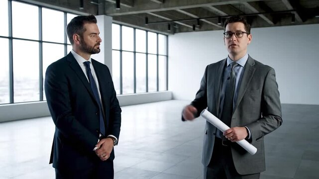 Business meeting in empty office. (1)