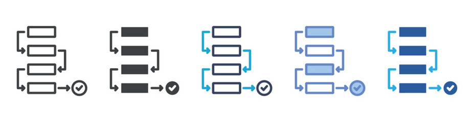 Workflow icon set multiple style collection