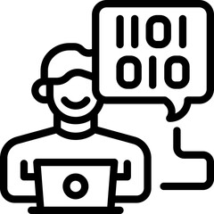 Fototapeta premium programmer line icon. Clean and minimalist vector icon for websites, mobile apps, presentations, and logos. Fully scalable and customizable for any project.