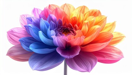 Fototapeta premium Vibrant multicolored flower with blue, pink, purple, and orange petals