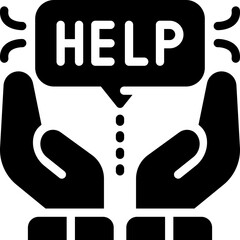 Obraz premium help glyph icon. Strong and solid vector icon for websites, mobile interfaces, presentations, and visual branding. High quality and easy to edit.