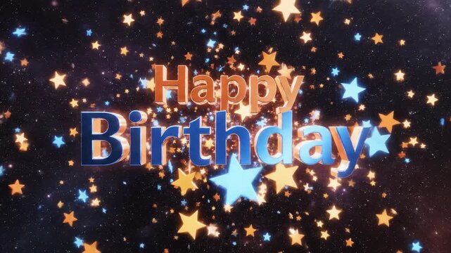 Happy Birthday Gift Box Exploding With Stars Confetti Animation