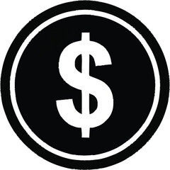 Obraz premium Dollar coin vector illustration. money symbol on round button. currency concept for financial transactions