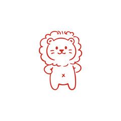 Obraz premium Cute Cartoon Lion Illustration