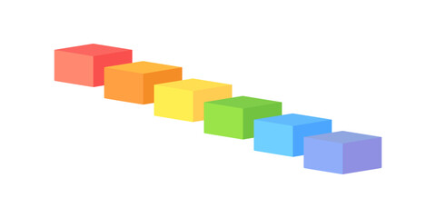 Obraz premium Colorful layer block template. Business, data, presentation, infographic, stage, process concepts. Flat decorative vector design isolated illustration.