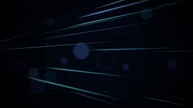 Futuristic blue light speed lines background. Abstract technology data flow animation. Cyber fiber optic motion graphics loop.
