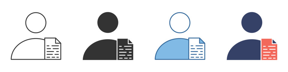 Fototapeta premium Diverse vector icon set for user profile and data forms, symbolizing personal information management, online registration, and application processes in digital platforms